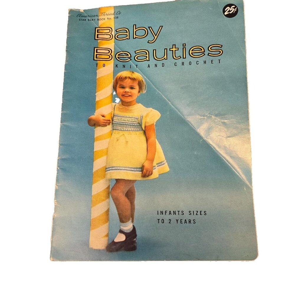 Vintage 1950s Baby Beauties Knitting and Crochet Pattern Booklet  Infants Size 2